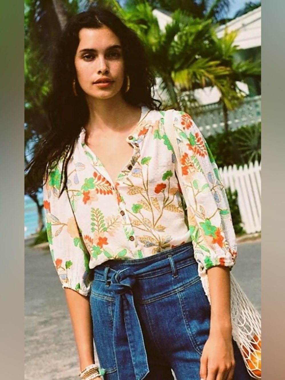 Maeve by Anthropologie Kalapana Floral Blouse Size 2